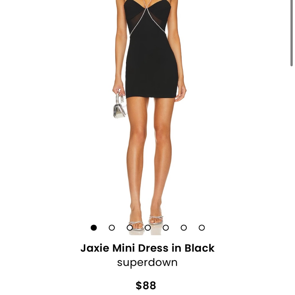 REVOLVE Superdown Jaxie Black Bodycon Mini Dress Sweetheart Neckline Rhinestones